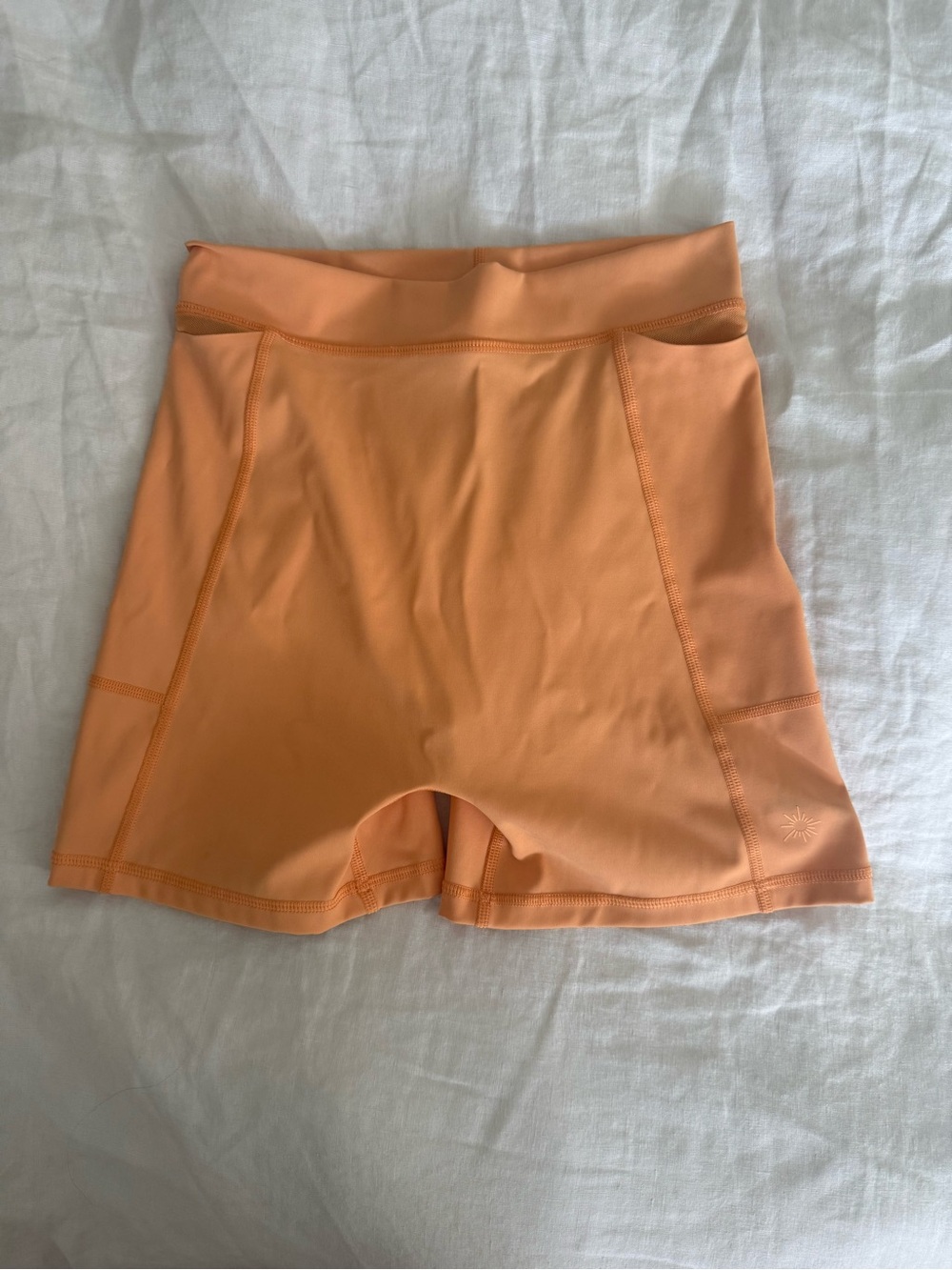 aerie offline Peach High-Rise Bike Shorts with pockets